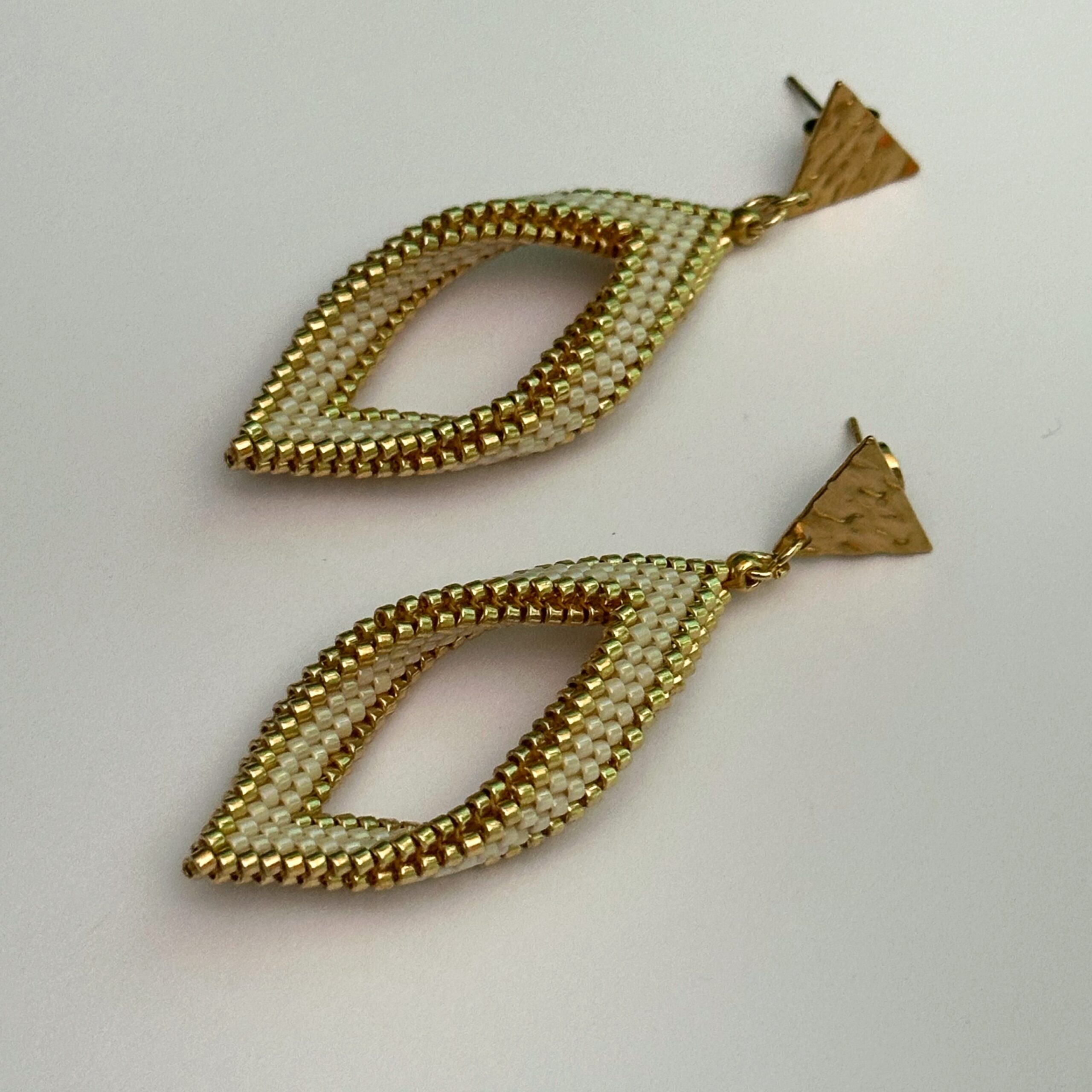 Aros Miyuki Folded - Golden Cream - Imagen 3