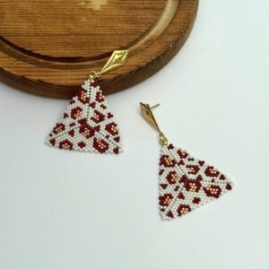 Aros Miyuki Triangulo - Animal Print Rose Gold