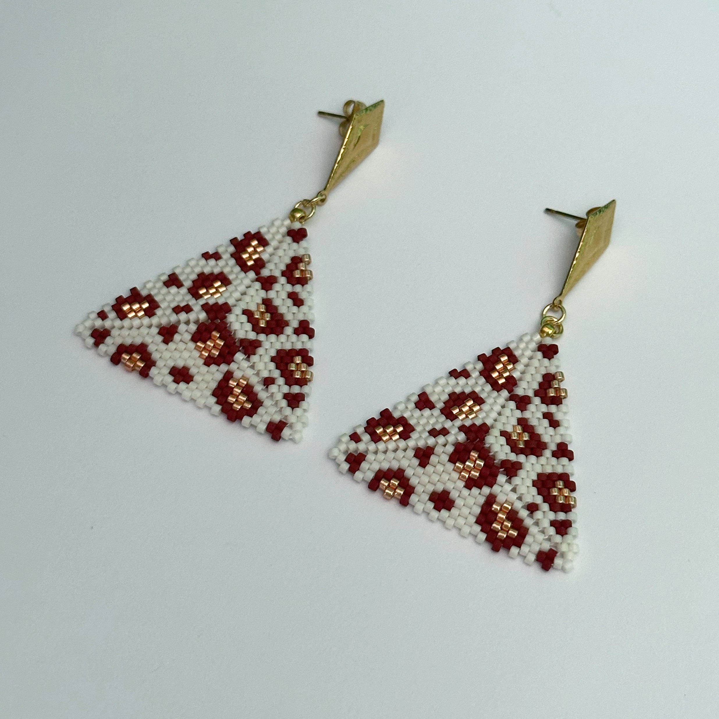 Aros Miyuki Triangulo - Animal Print Rose Gold - Imagen 2