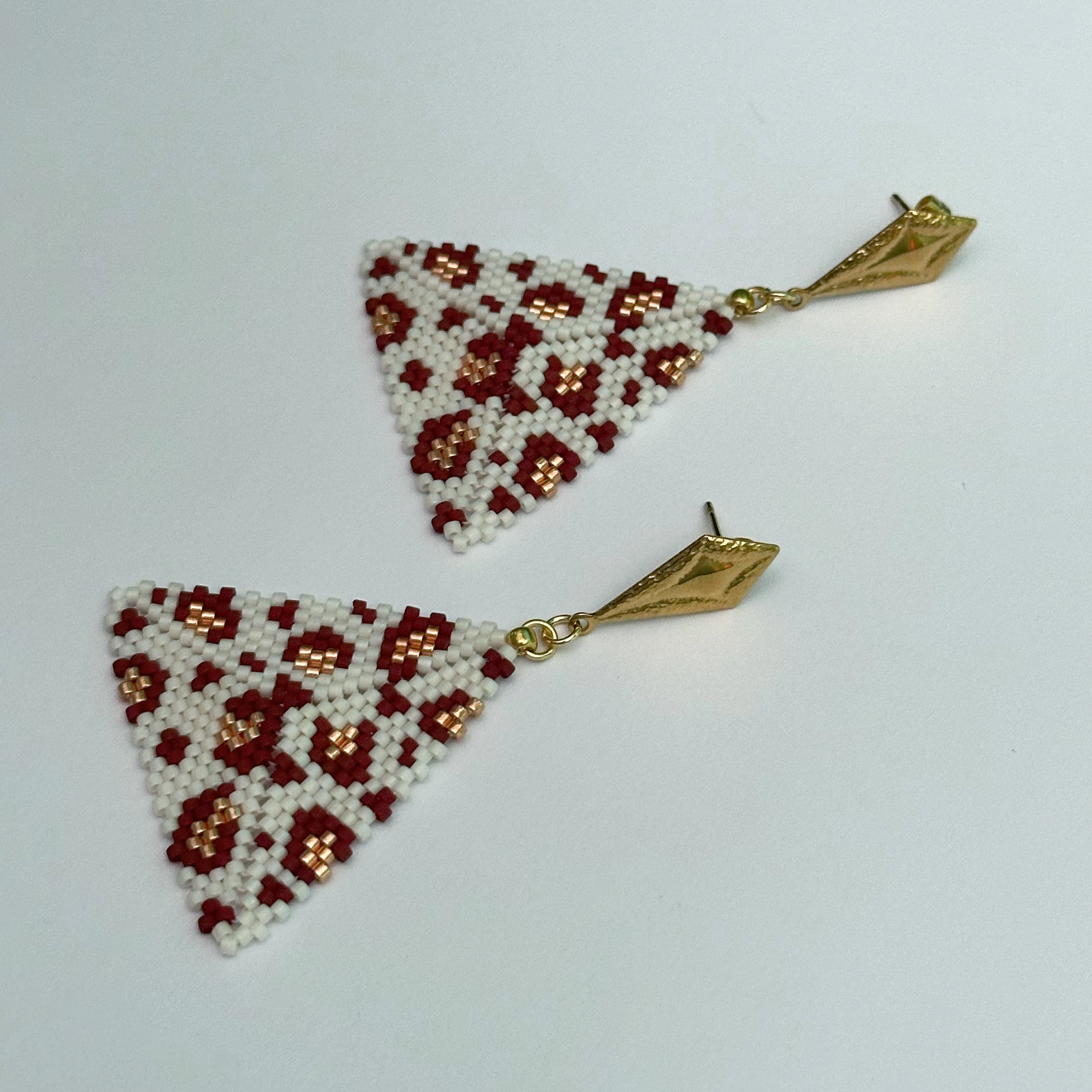 Aros Miyuki Triangulo - Animal Print Rose Gold - Imagen 3