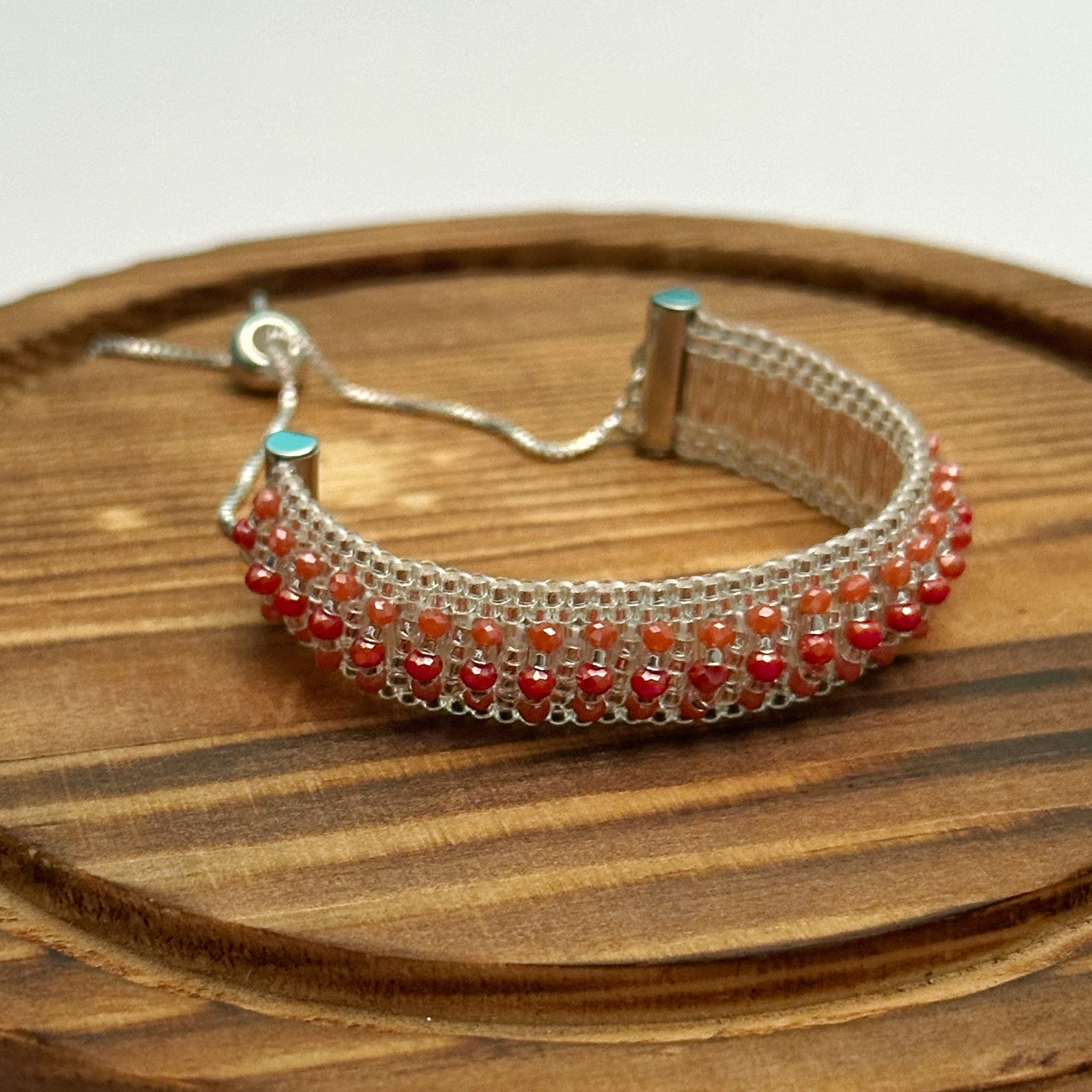 Pulsera Miyuki con Cristales - Silver